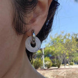 Multicolor Stone Donut Earrings with Hoops