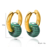 Multicolor Stone Donut Earrings with Hoops