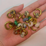Multicolor Stone Donut Earrings with Hoops