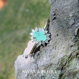 Natural Emerald Ring Adjustable Classic Jewelry for Women