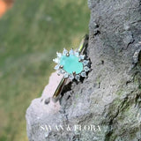 Natural Emerald Ring Adjustable Classic Jewelry for Women