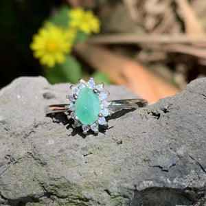 Natural Emerald Ring Adjustable Classic Jewelry for Women