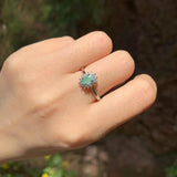 Natural Emerald Ring Adjustable Classic Jewelry for Women