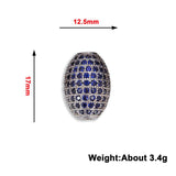Zircon Inlay Beaded Oval Pendant for Jewelry Making