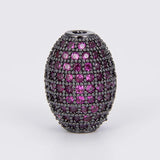 Zircon Inlay Beaded Oval Pendant for Jewelry Making