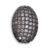 Zircon Inlay Beaded Oval Pendant for Jewelry Making