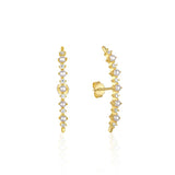 Sterling Silver Zircon Pearl Stud Earrings Ins Style