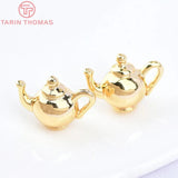 6PCS 11x14MM 24K Brass Kettle Charms Pendants DIY Jewelry Making Findings