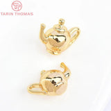 6PCS 11x14MM 24K Brass Kettle Charms Pendants DIY Jewelry Making Findings