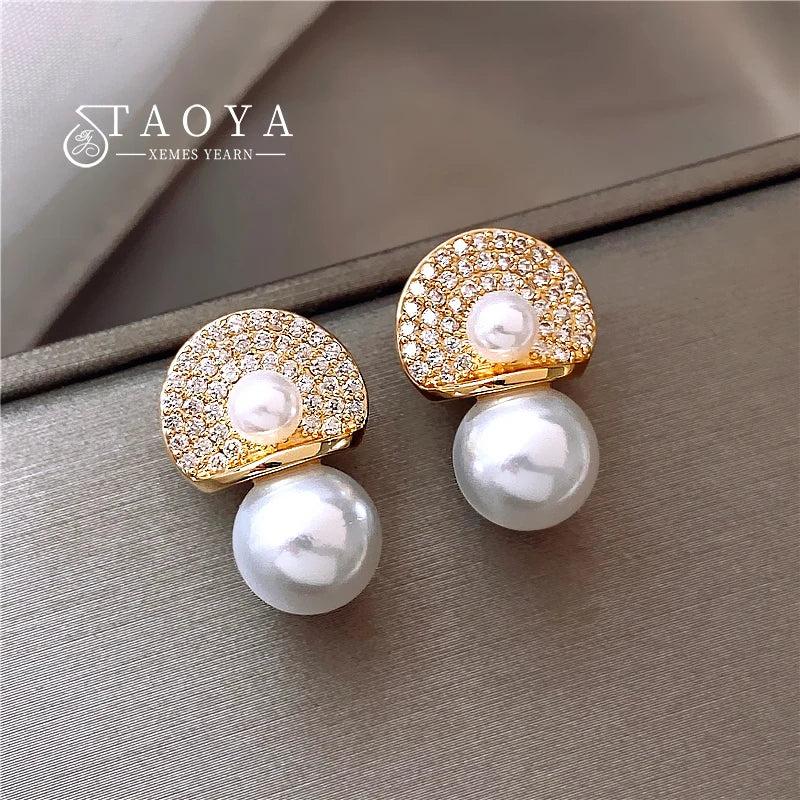 Pearl Gourd Earrings Halloween Party Accessory Womens Jewelry