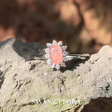 Natural Rhodochrosite Ring Adjustable Female Ring Jewelry Vintage Fine