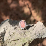 Natural Rhodochrosite Ring Adjustable Female Ring Jewelry Vintage Fine