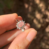 Natural Rhodochrosite Ring Adjustable Female Ring Jewelry Vintage Fine
