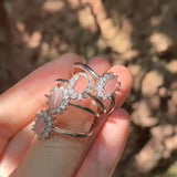 Natural Rhodochrosite Ring Adjustable Female Ring Jewelry Vintage Fine