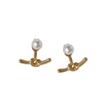S925 Silver Plated 14K Knot Earrings X-229