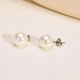 10mm Simulated Pearl Earrings Round Stud Classic Vintage Jewery