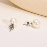 10mm Simulated Pearl Earrings Round Stud Classic Vintage Jewery
