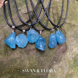 Aquamarine Pendant Necklace Rough Stones Healing Energy Gift