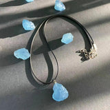 Aquamarine Pendant Necklace Rough Stones Healing Energy Gift