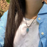 Aquamarine Pendant Necklace Rough Stones Healing Energy Gift