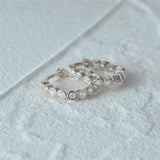 925 Silver Zircon Hoop Earrings Piercing Jewelry for Women