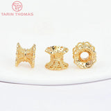 10PCS 7x8MM 18K Brass Flower Beads Caps Spacer High Jewelry Wholesales