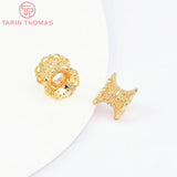 10PCS 7x8MM 18K Brass Flower Beads Caps Spacer High Jewelry Wholesales