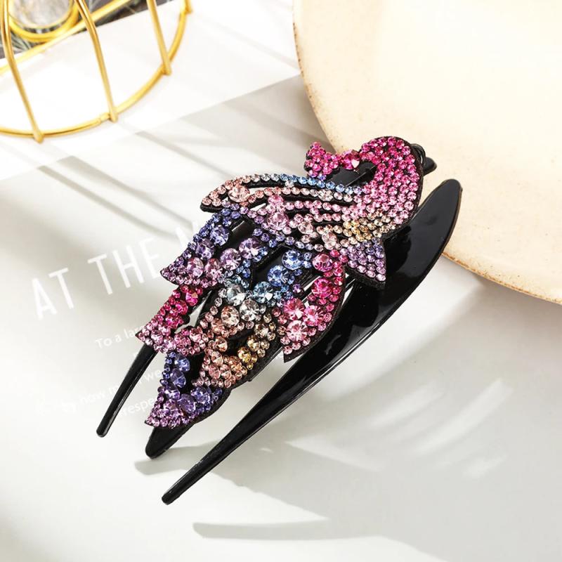 Rhinestone Hairpin Flower Leaf Hair Claws for Women