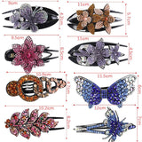 Rhinestone Hairpin Flower Leaf Hair Claws for Women