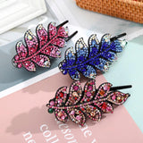 Rhinestone Hairpin Flower Leaf Hair Claws for Women