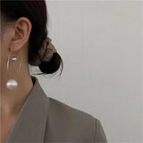 Metal Pearl Crystal Earrings Korean Style Wedding Accessories