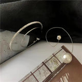 Metal Pearl Crystal Earrings Korean Style Wedding Accessories