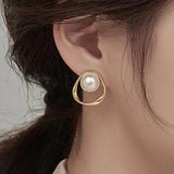 Allergy-Free Pearl Stud Earrings for Women