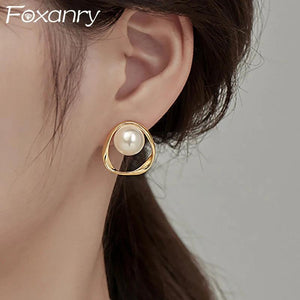 Allergy-Free Pearl Stud Earrings for Women