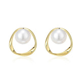 Allergy-Free Pearl Stud Earrings for Women