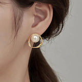 Allergy-Free Pearl Stud Earrings for Women