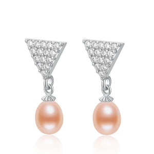 14K Filled Pearl Stud Earrings 7-8.5mm Natural Freshwater for Women Girls