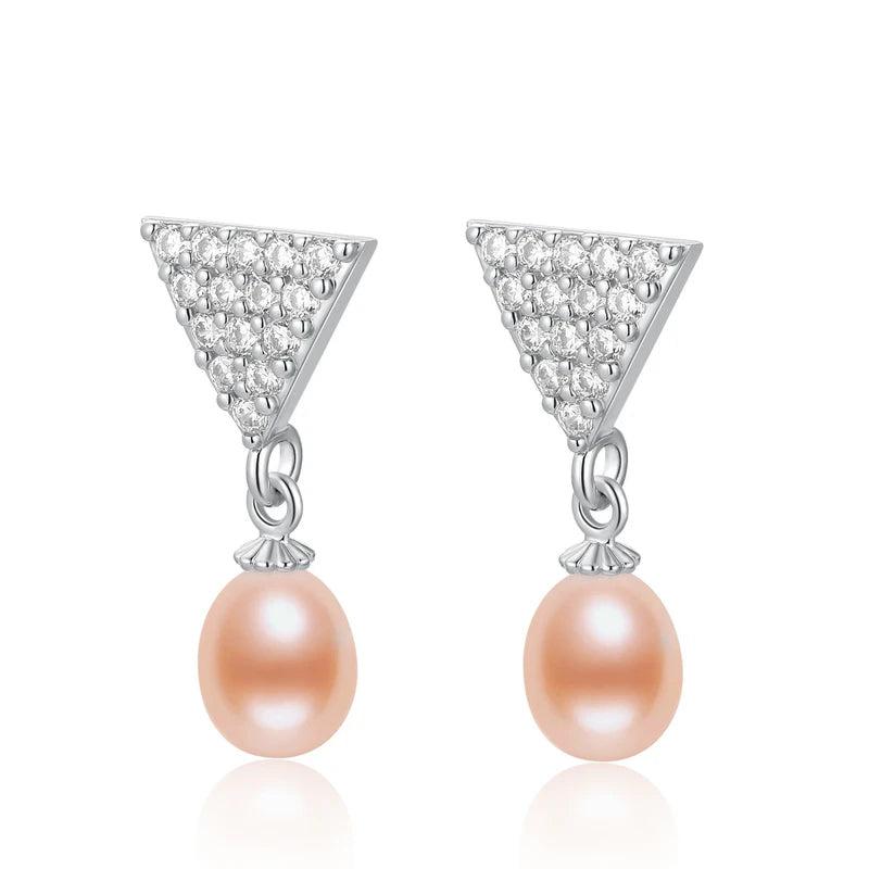 14K Filled Pearl Stud Earrings 7-8.5mm Natural Freshwater for Women Girls