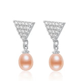 14K Filled Pearl Stud Earrings 7-8.5mm Natural Freshwater for Women Girls