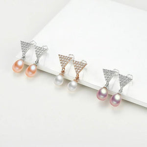 14K Filled Pearl Stud Earrings 7-8.5mm Natural Freshwater for Women Girls