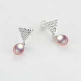 14K Filled Pearl Stud Earrings 7-8.5mm Natural Freshwater for Women Girls