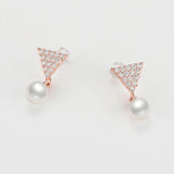 14K Filled Pearl Stud Earrings 7-8.5mm Natural Freshwater for Women Girls