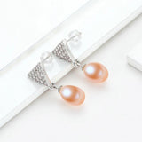 14K Filled Pearl Stud Earrings 7-8.5mm Natural Freshwater for Women Girls