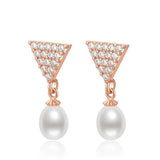 14K Filled Pearl Stud Earrings 7-8.5mm Natural Freshwater for Women Girls