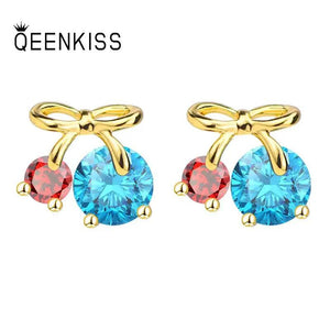 Cherry AAA Zircon Titanium Steel Stud Earrings