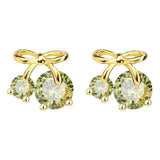 Cherry AAA Zircon Titanium Steel Stud Earrings