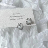 Vintage Mermaid Pearl Heart Stud Earrings For Women