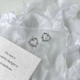 Vintage Mermaid Pearl Heart Stud Earrings For Women