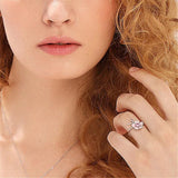 Adjustable Zircon Sakura Ring 925 Silver Women Jewelry Gift