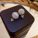 Double Side Pearl Stud Earrings Beauty Gift